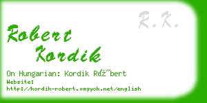 robert kordik business card